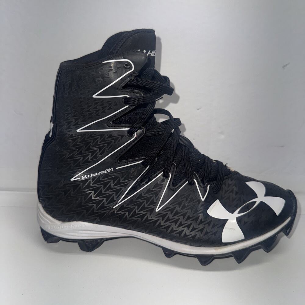 Under Armour Clutch Fit Youth Size 3Y Black White Football Cleats 1269697-001